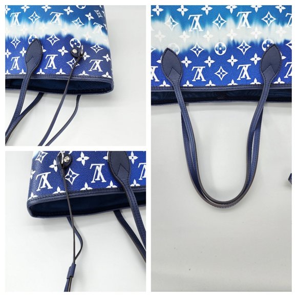 Louis Vuitton Neverfull Escale Bleu Tie Dye MM Tote Monogram Canvas | Like New - Picture 10 of 11